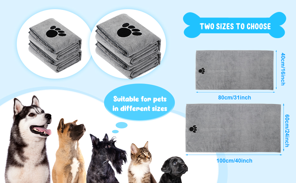 4 Pack Pet Grooming Towel Absorbent Dog Towels for Drying Dogs Soft