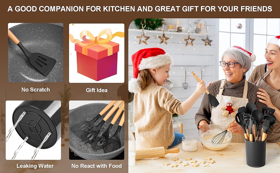 Oridom Silicone Kitchen Utensils Set, 33 Pcs Food Grade Silicone Cooking Utensils