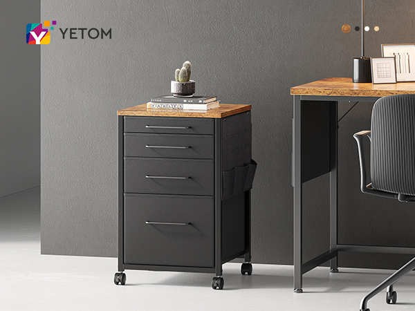 Amazon.co.jp: YeTom デスクワゴン キャビネット サイドチェスト