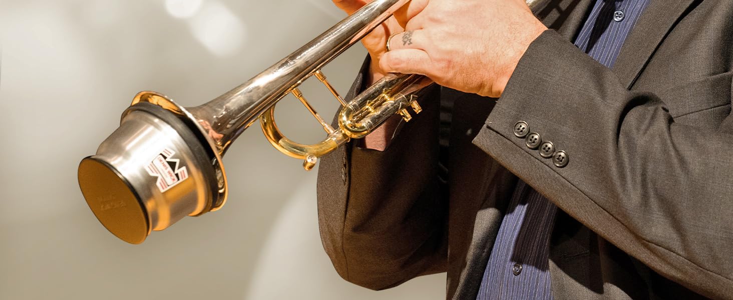 Perfecting tones with precision Trumpet straight mute.