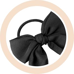 Elastique à cheveux noeud satin noir dessange