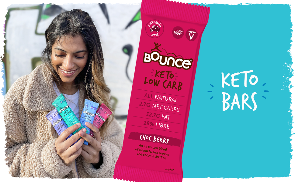 Bounce Almond Vanilla Keto Low Carb Bar x50. Vegan, gluten free healthy