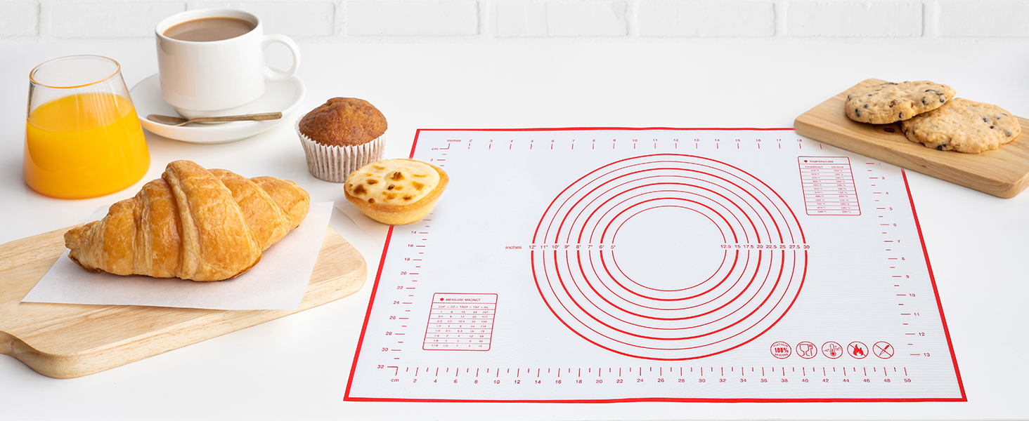 Silicone Pastry Mat 2 Pack Non Stick Silicone Baking Mat