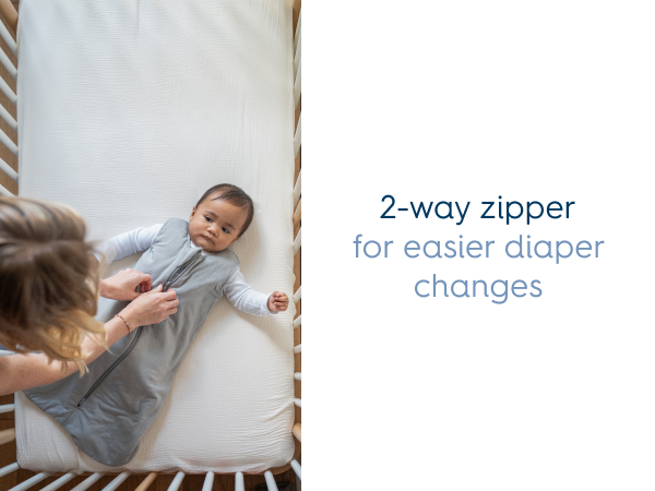 2 way zipper for easy diaper changes
