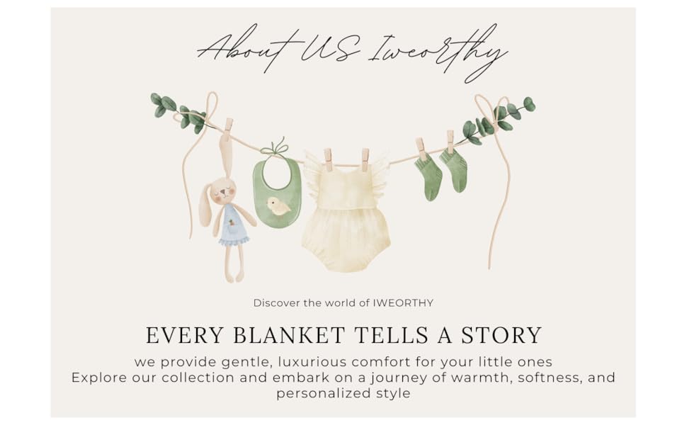 IWEORTHY Personalized Baby Boy Swaddle Blanket, Baby