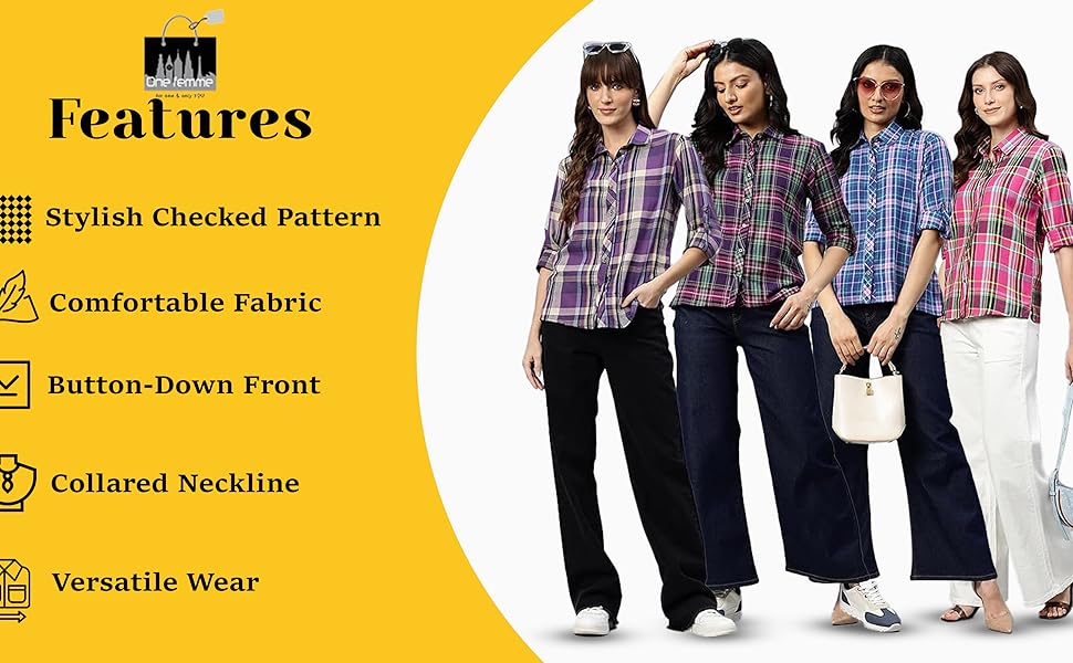 Stylish cotton Checked shirt for Women  SPN-MC368P