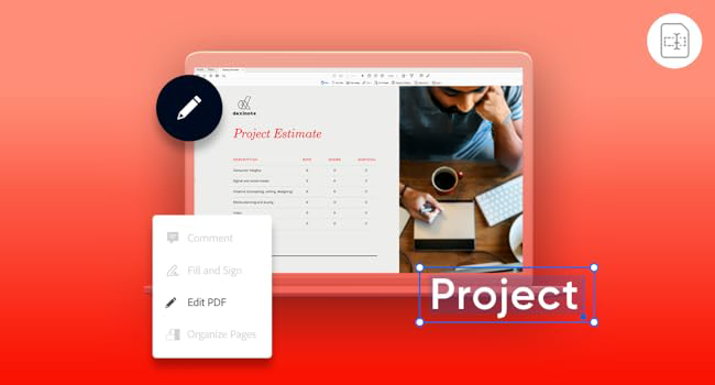 Edit text or crop pictures.