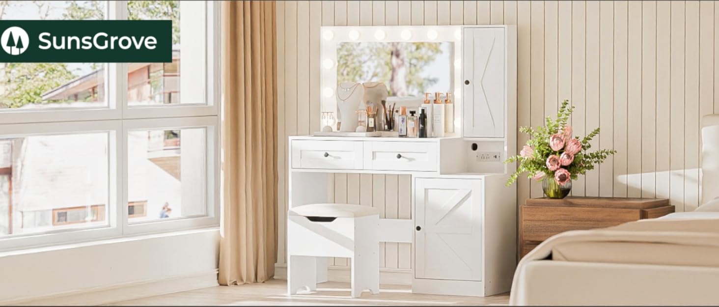 farmhouse makeup vanity