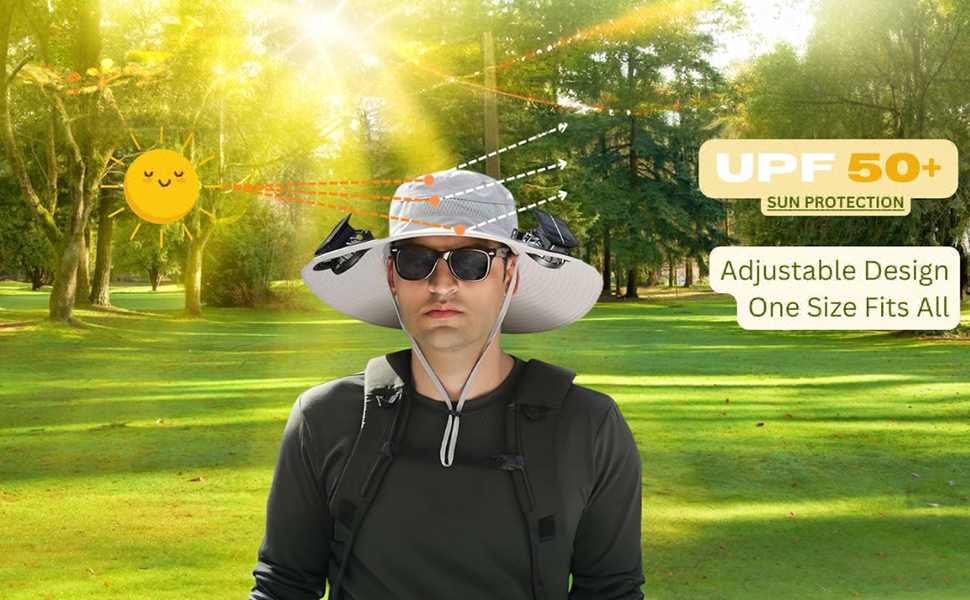hat with fans solar power