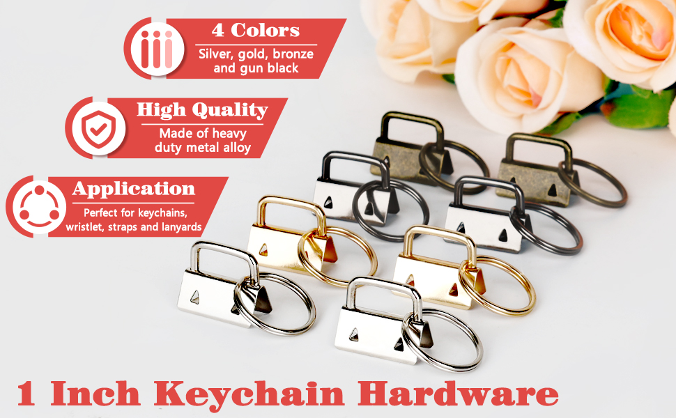 120 Pieces 1" Key Fob Hardware with 1 Key Fob Pliers Set