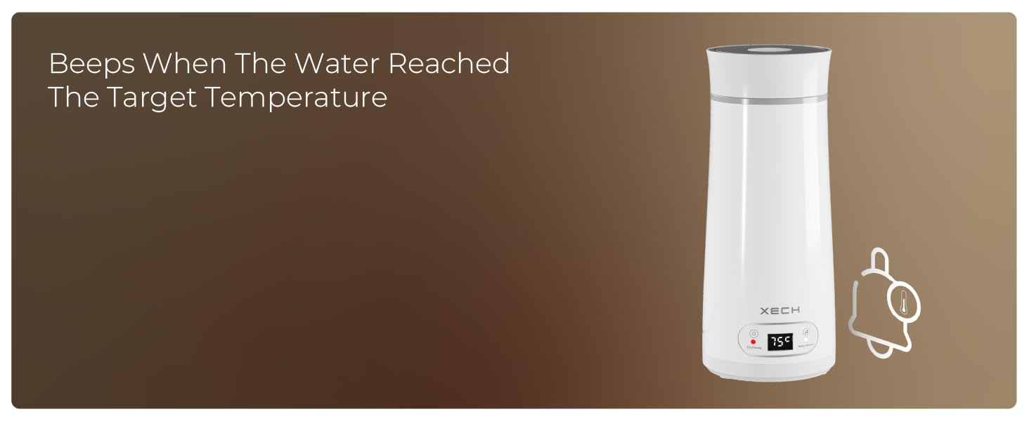 portable electric kettle small with beep alert for desired temperature achieved xech hydroboil