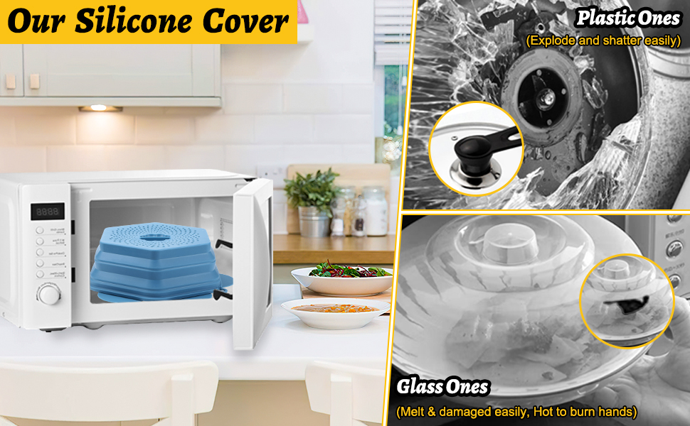 Grathia Microwave Food Cover, 2 in 1 Silicone Microwave