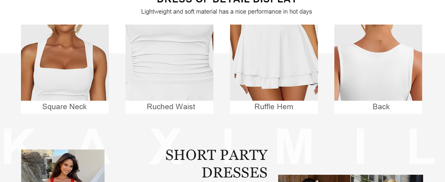 Square neck mini dress