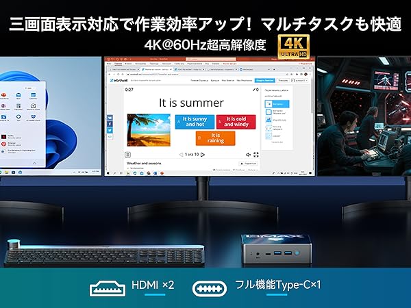 三画面表示対応で作業効率アップ！