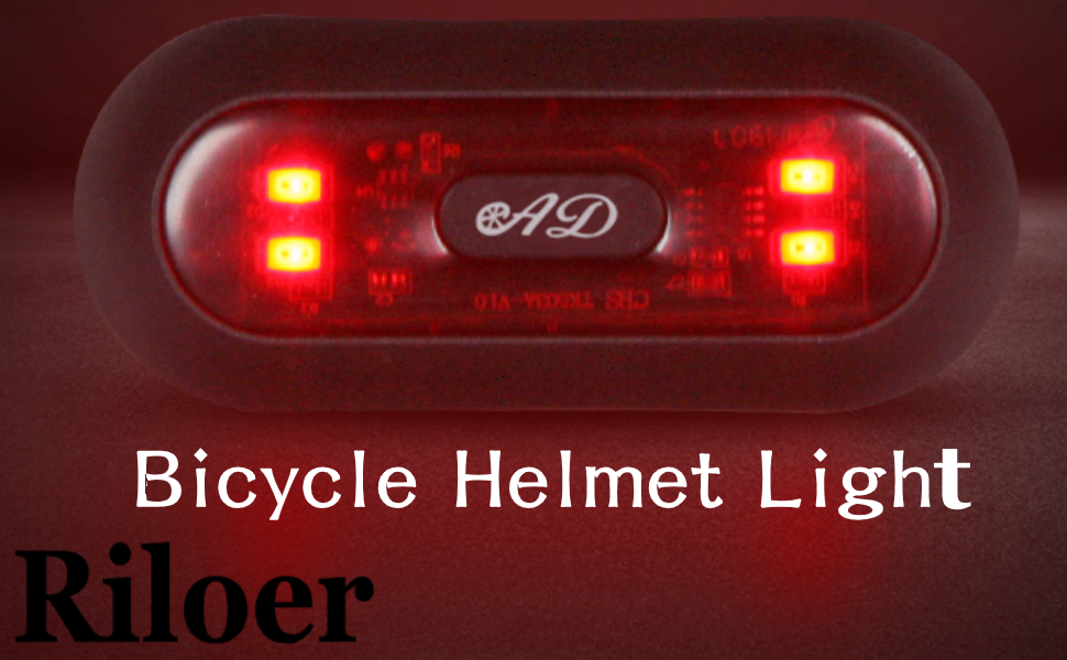 Riloer LED Helmet Light, Motorcycle Bike Rear Red Safety Helmet Light