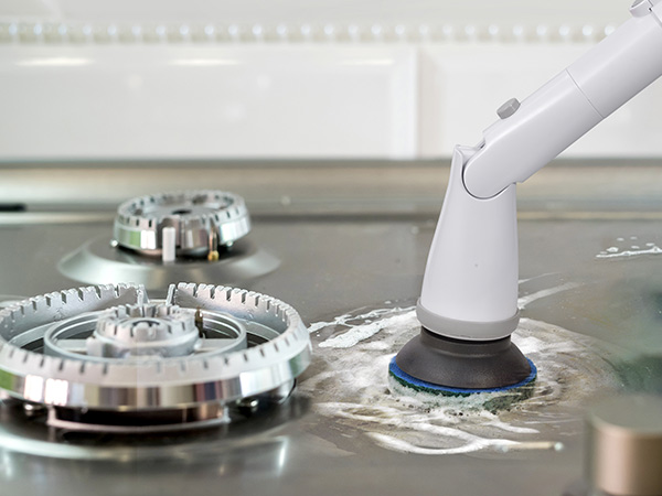 shower scrubber with long handle