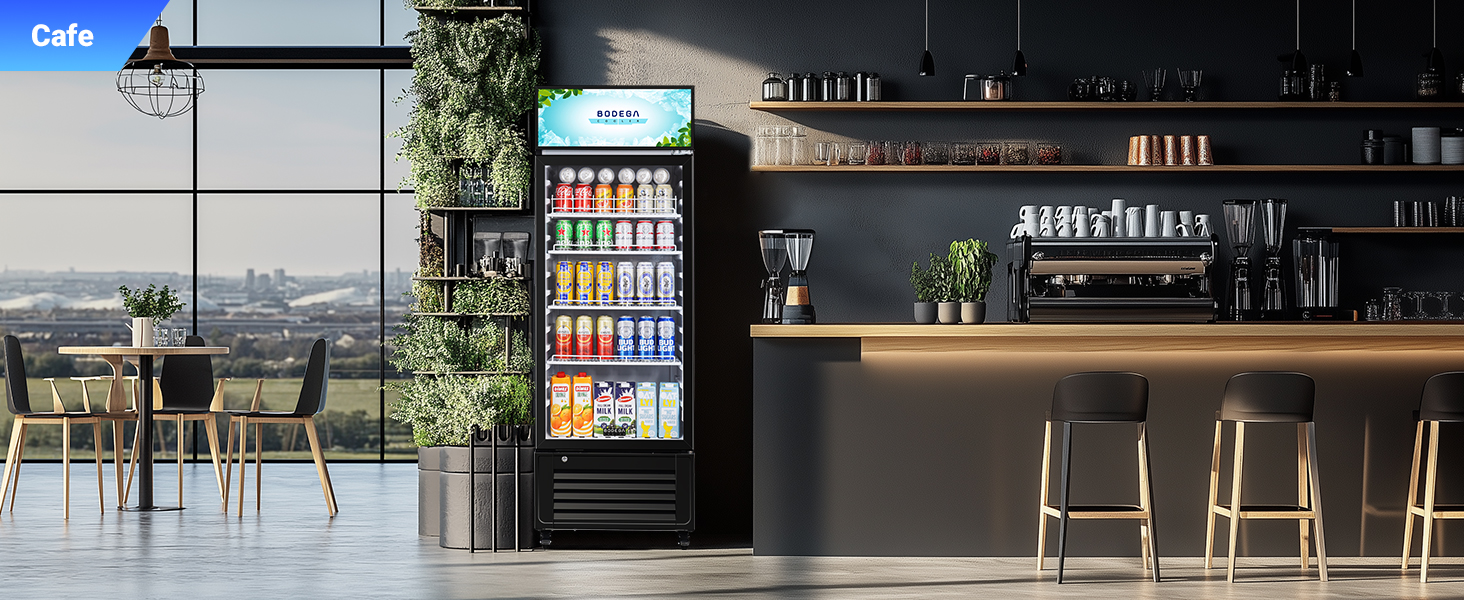 BODEGACOOLER Commercial Beverage Refrigerator and Cooler, 10.0 Cu.Ft Commercial Merchandiser Refrigerator with Soft LED Light, Commercial Fridge, Display Refrigerator with 240 cans & 120 bottles.