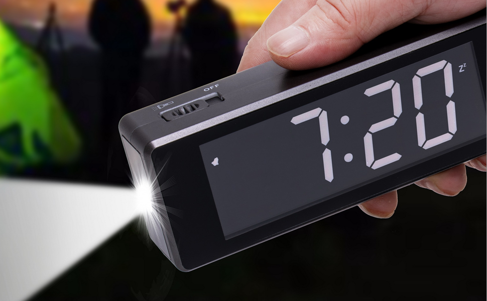 Timegyro Travel Alarm Clock Battery Operated, Small Desk