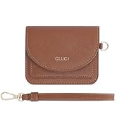 CLUCI Small Womens Wallet Leather RFID Blocking Card Holder Ladies Wallets with Wrist Strap Brown