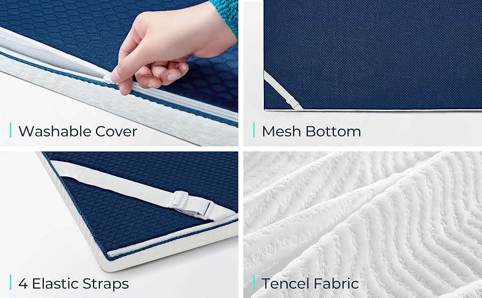 LINSY LIVING 2 Inches Twin XL Memory Foam Mattress Topper