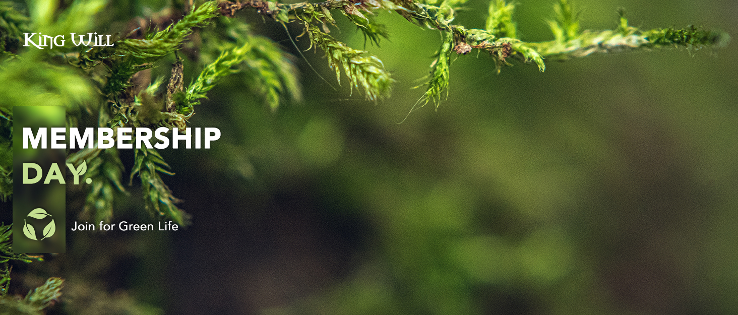 Text reads 'MEMBERSHIP DAY'. Green foliage or plant leaves background with text overlay in white lettering.