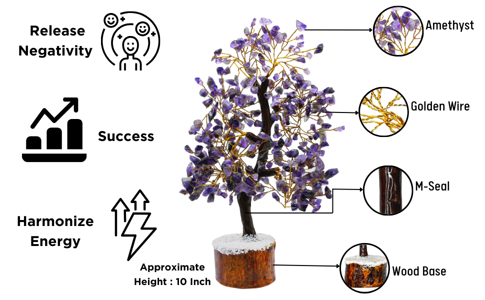 Crystal Money Tree 10 Inch Stone Bonsai Tree