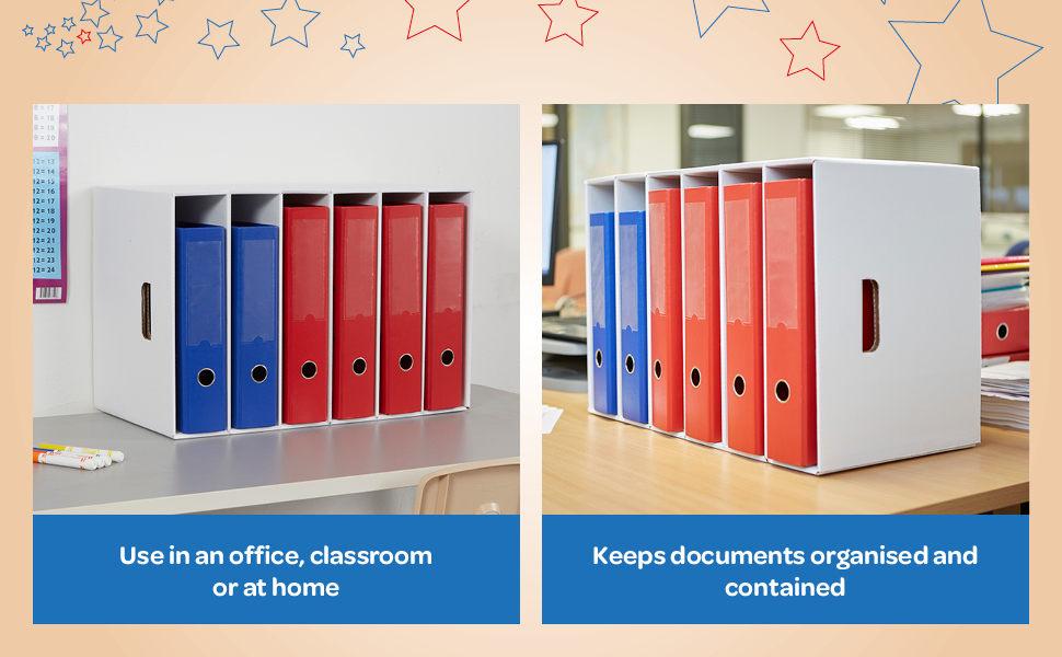 Liberty House Toys 6 Section Files Sorter Pack of 5, Storage for Stationery/ A4 Paper