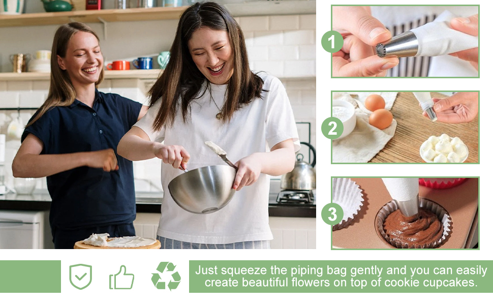 6 Stück Spritztüllen, Edelstahl, Spritztüllen aus Edelstahl, große ...