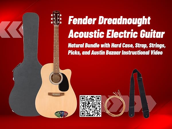 Amazon.com: Fender Dreadnought Acoustic-Electric Guitar