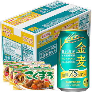 Amazon.co.jp: 【景品付き】金麦 350ml 48本【こくまろカレー3箱