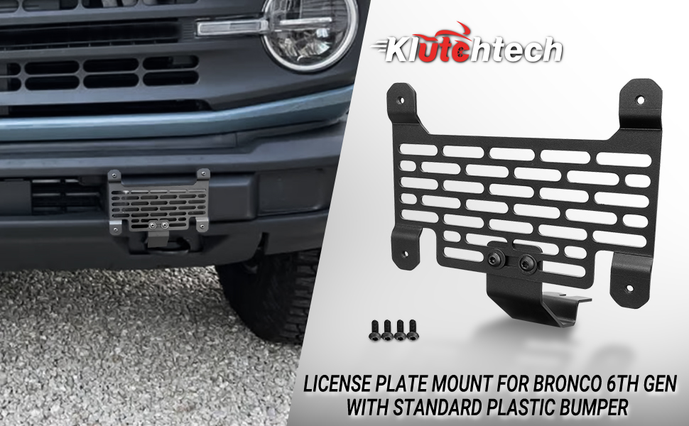 Klutchtech 2021 2022 2023 Bronco License Plate Holder Mount