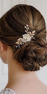 Flower Hair Veil Comb