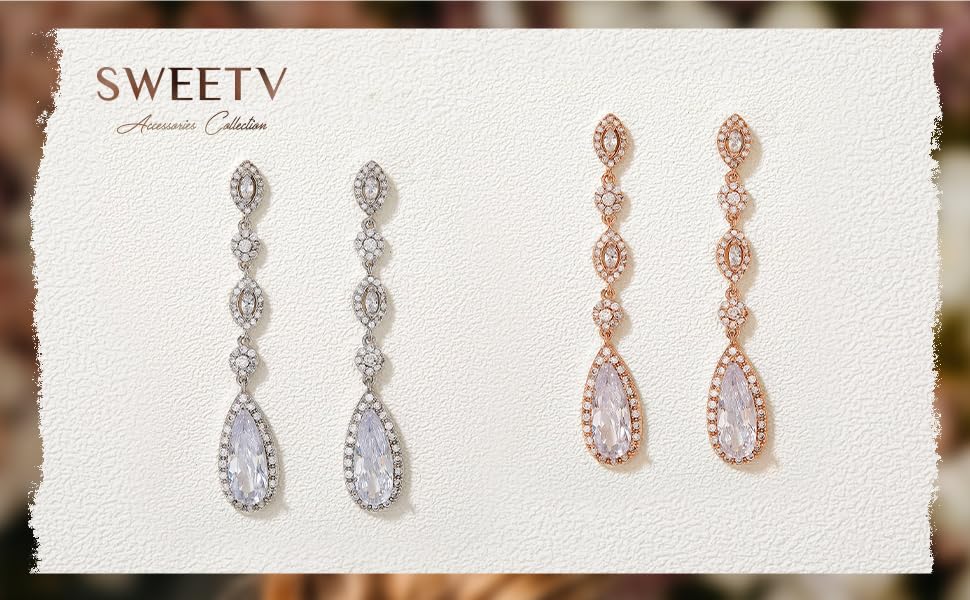 Rose Gold Wedding Earrings