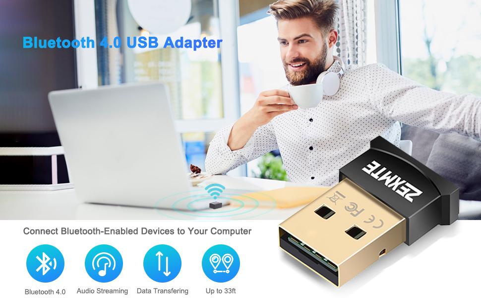 ZEXMTE Bluetooth USB Adapter CSR 4.0 USB Dongle Bluetooth Receiver Transfer Wireless Adapter for