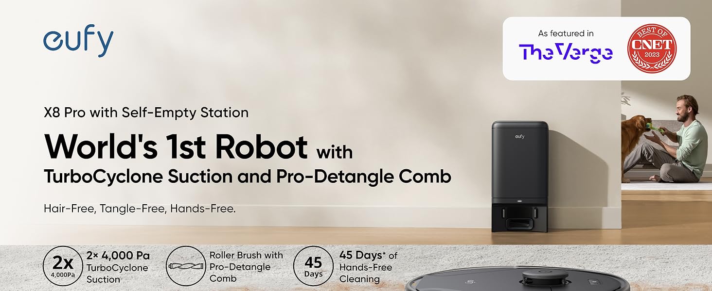 eufy X8 Pro Robot Vacuum Self-Empty Station 2-Turbine 2X