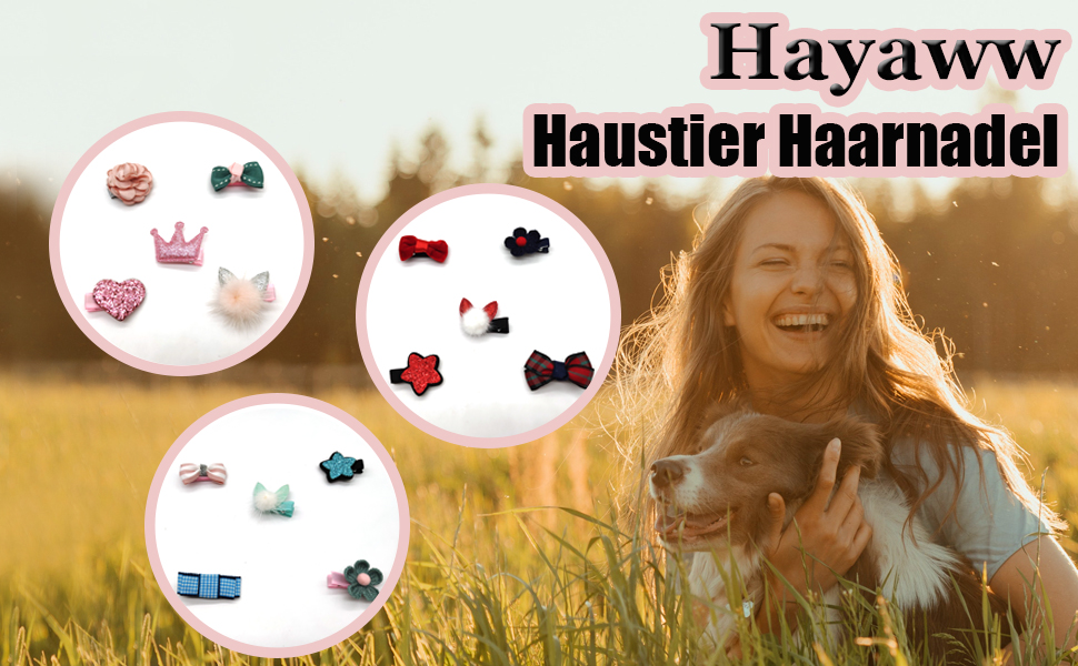 Tierhaarschleifen mit Krokodilklemmen