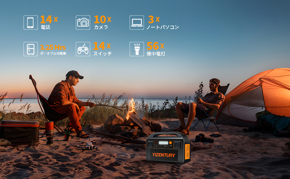 Amazon.co.jp: YIZENTURY ポータブル電源 小型大容量充電式