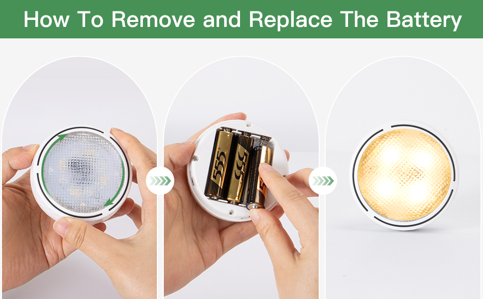 Dexnump Battery Operated Light Bulbs LED Puck Lights with Remote, E26