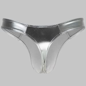 Thong silver wetlook B7V view 3