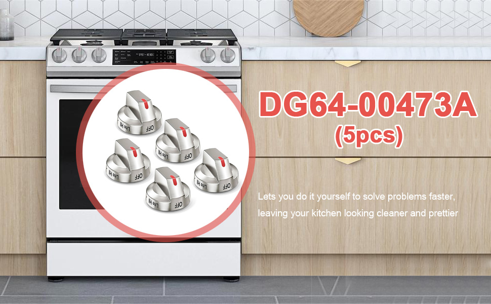 Upgraded DG6400473A (5pcs) Top Burner Control Dial Knob