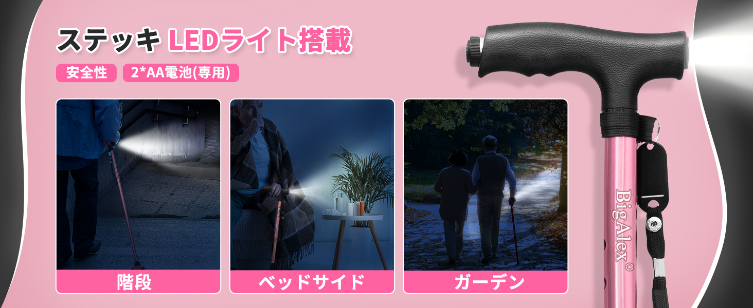 LEDライト搭載のハンドル