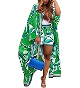 QegarTop Kimono Shorts Set for Women Two Piece Summer Vacation Outfits Flowy Beach Cover up Duster