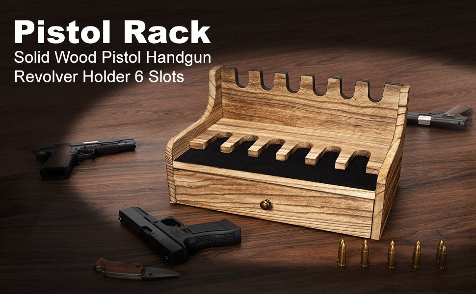 amoard Pistol Rack for Gun Safe & Solid Wood Gun