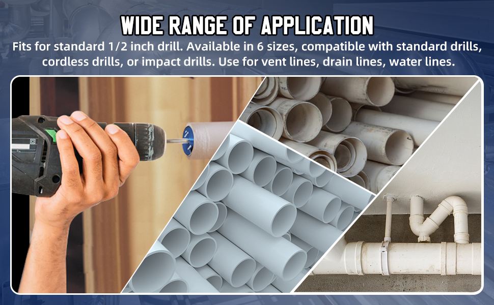 KAISAL PVC Pipe Reamer Set 6PCS Plastic Pipe Fitting Reamer Kit Fit