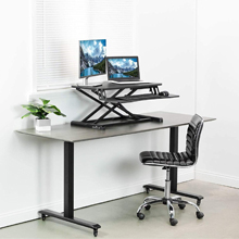 Height Adjustable Sit to Stand Converter Pneumatic Standing Desk Riser