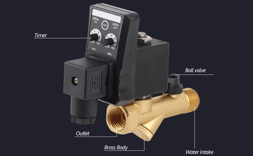 G1/2 DN15 Automatic Electronic Timed Drain Valve Air Tank Water