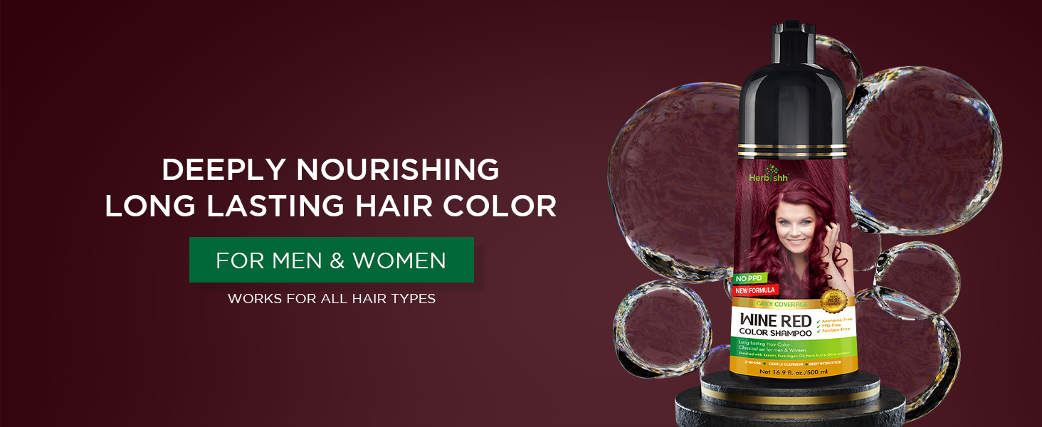 WINE RED HAIR COLOR SHAMPOO