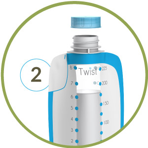 Twist pouch with cap off