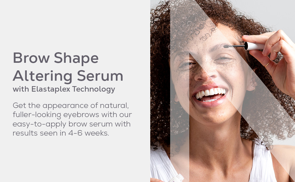 Nulastin Brow Shape Altering Serum with Elastaplex Technology visibly improves brow appearance.