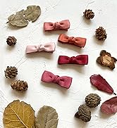 Boutique Baby Hair Clips, Matte Mini Bows Barrettes, Fully Lined Hair Pins for Infant Toddler Gir...